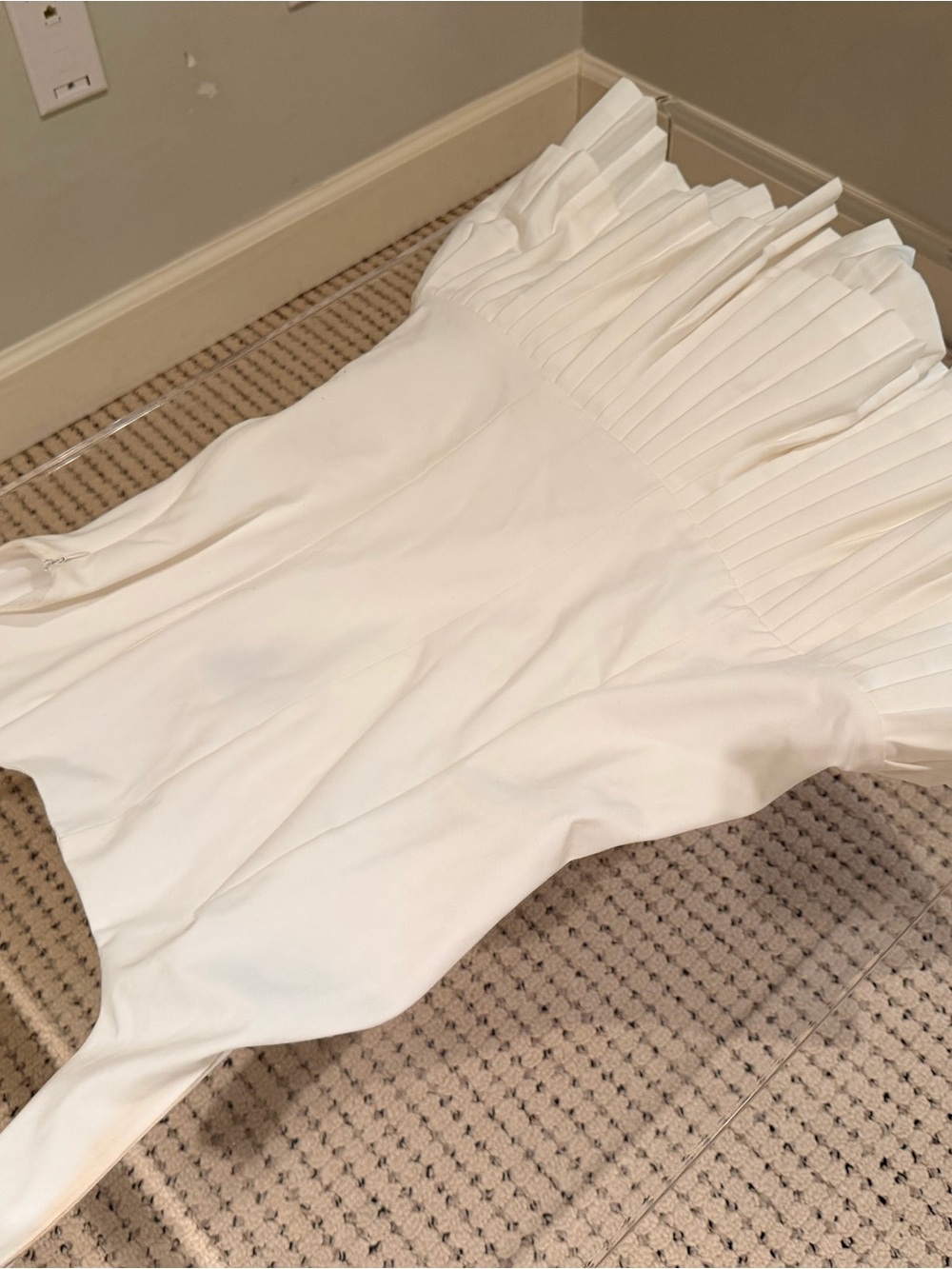 Zara Cream Pleated Waist Skater Skirt
